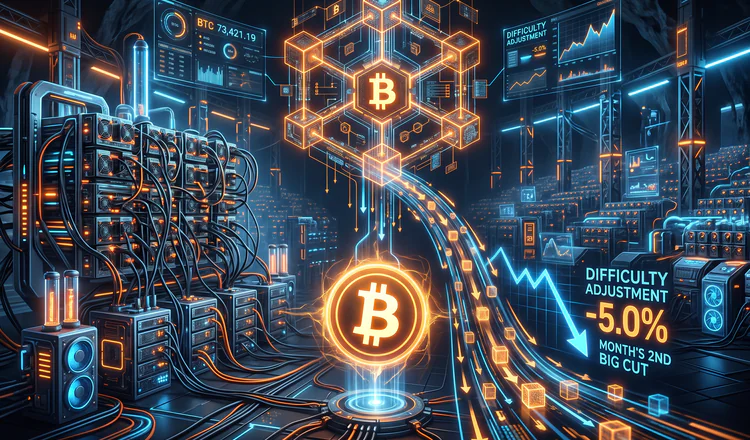 Bitcoin's Difficulty Drops 5% in the Month's Second Big Cut