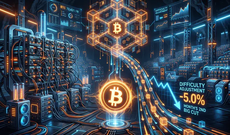 Bitcoin's Difficulty Drops 5% in the Month's Second Big Cut