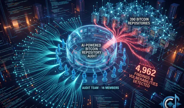 A Sixteen-Person AI Audit Returns 4,962 Findings Across 390 Bitcoin Repos