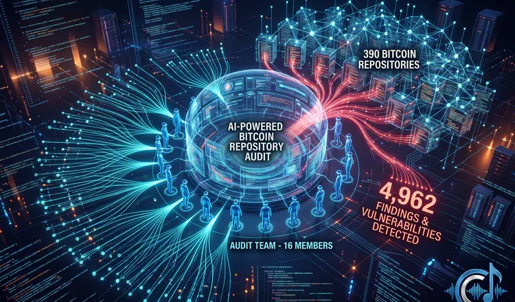 A Sixteen-Person AI Audit Returns 4,962 Findings Across 390 Bitcoin Repos