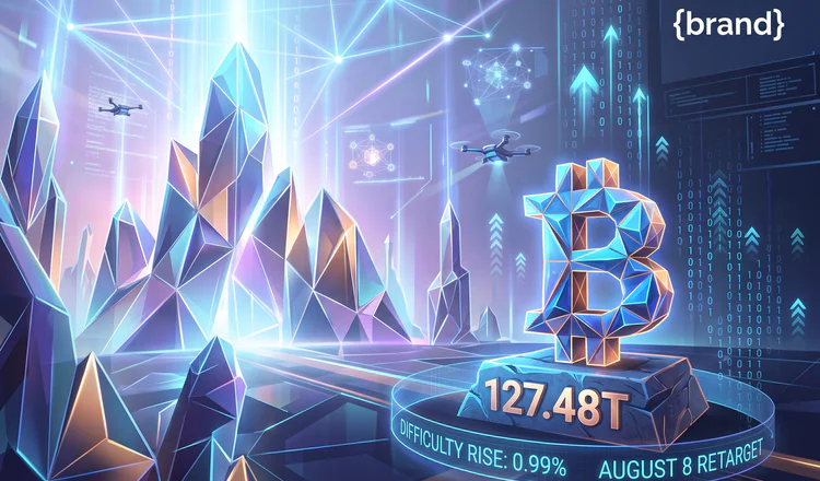 Bitcoin Difficulty Rises 0.99% to 127.48T at the August 8 Retarget