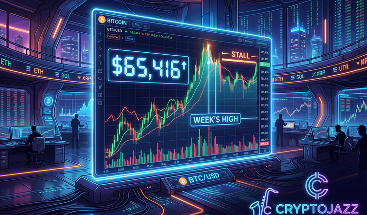 Bitcoin Prints the Week's High at $65,416 and Stalls