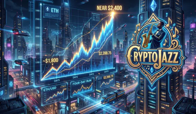Ether's Four-Day Run to a Four-Month High Near $2,400