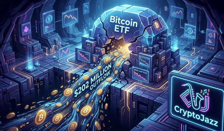 Bitcoin ETFs Snap a Nine-Day Run With a $202 Million Outflow
