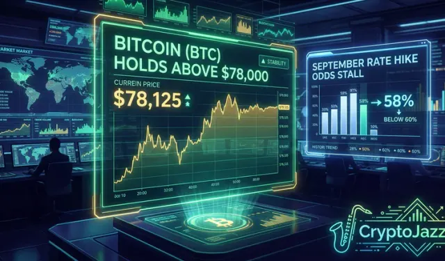 Bitcoin Holds $78,000 as September Hike Odds Stall Below 60%