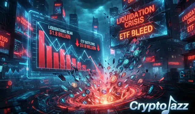 Crypto Liquidations Near $1.8 Billion in a Day as ETFs Bleed $519 Million