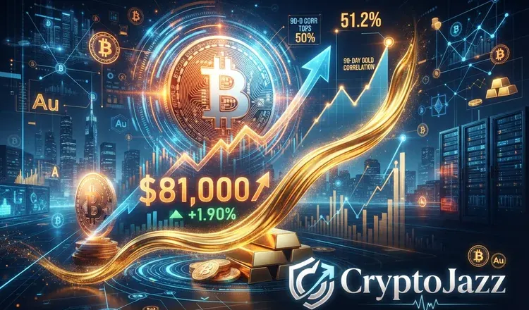 Bitcoin Retakes $81,000 as Its 90-Day Gold Correlation Tops 50%