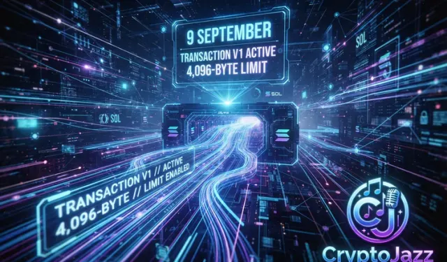 Solana Sets 9 September for Transaction V1 and a 4,096-Byte Limit
