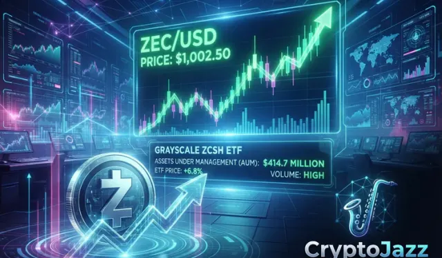 Zcash Tops $1,000 With Grayscale's ZCSH ETF at $414.7 Million