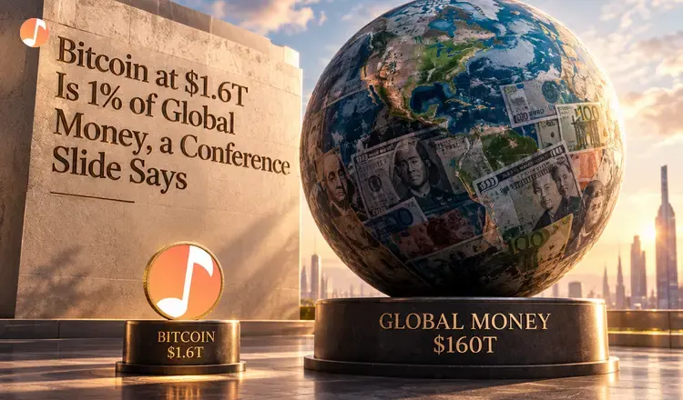 Bitcoin at $1.6T Is 1% of Global Money, a Conference Slide Says