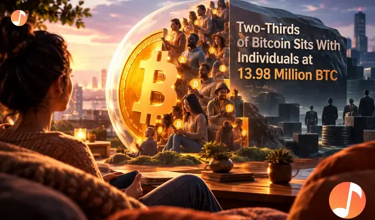 Two-Thirds of Bitcoin Sits With Individuals at 13.98 Million BTC