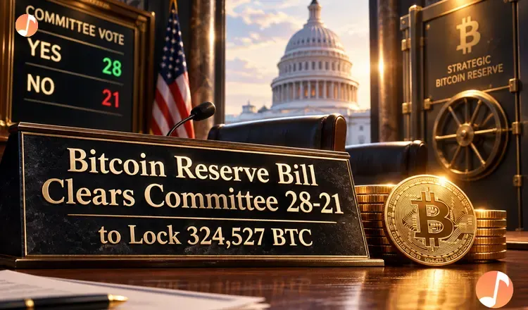 Bitcoin Reserve Bill Clears Committee 28-21 to Lock 324,527 BTC