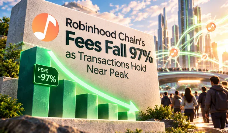 Robinhood Chain's Fees Fall 97% as Transactions Hold Near Peak