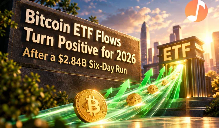 Bitcoin ETF Flows Turn Positive for 2026 After a $2.84B Six-Day Run