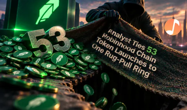 Analyst Ties 53 Robinhood Chain Token Launches to One Rug-Pull Ring