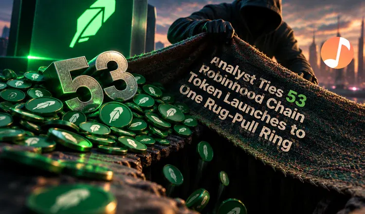 Analyst Ties 53 Robinhood Chain Token Launches to One Rug-Pull Ring