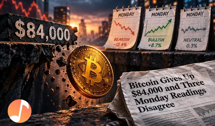 Bitcoin Gives Up $84,000 and Three Monday Readings Disagree
