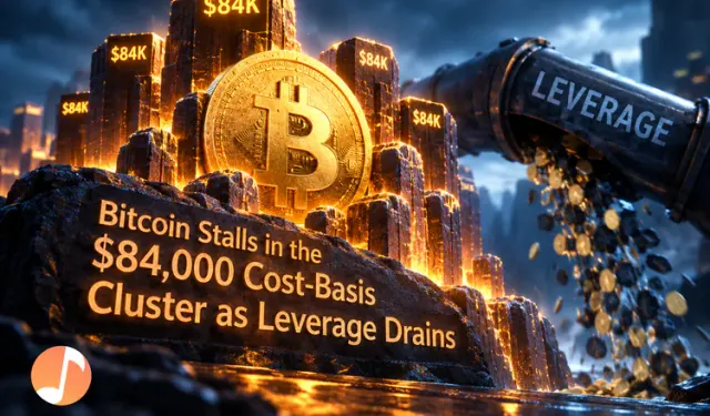 Bitcoin Stalls in the $84,000 Cost-Basis Cluster as Leverage Drains