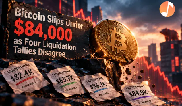 Bitcoin Slips Under $84,000 as Four Liquidation Tallies Disagree