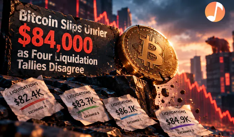 Bitcoin Slips Under $84,000 as Four Liquidation Tallies Disagree