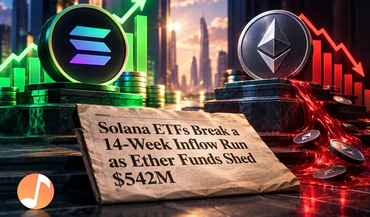 Solana ETFs Break a 14-Week Inflow Run as Ether Funds Shed $542M
