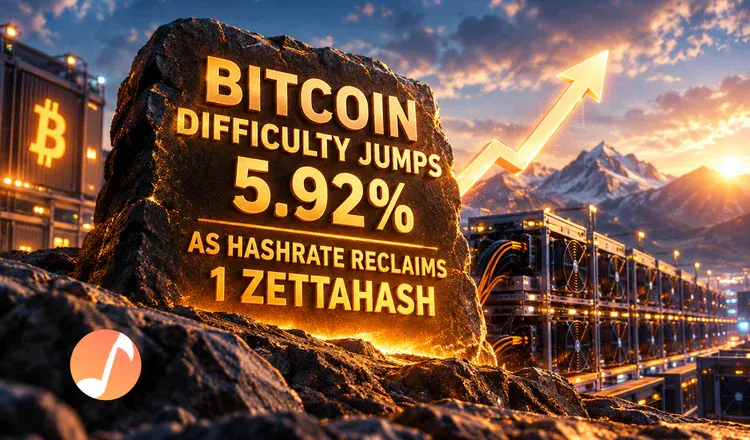 Bitcoin Difficulty Jumps 5.92% as Hashrate Reclaims 1 Zettahash
