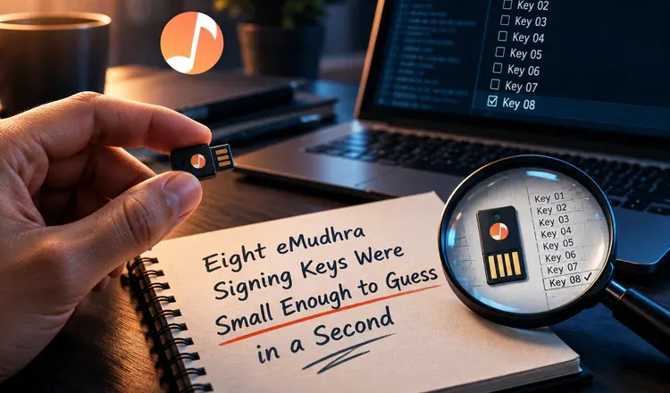 Eight eMudhra Signing Keys Were Small Enough to Guess in a Second