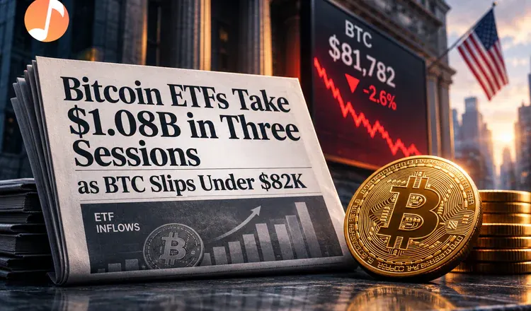 Bitcoin ETFs Take $1.08B in Three Sessions as BTC Slips Under $82K