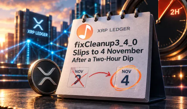 XRP Ledger's fixCleanup3_4_0 Slips to 4 November After a Two-Hour Dip