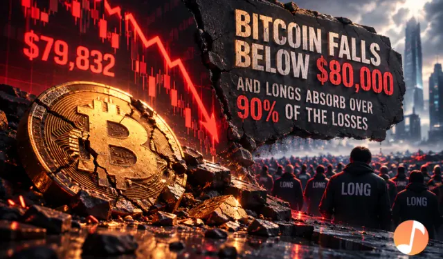 Bitcoin Falls Below $80,000 and Longs Absorb Over 90% of the Losses