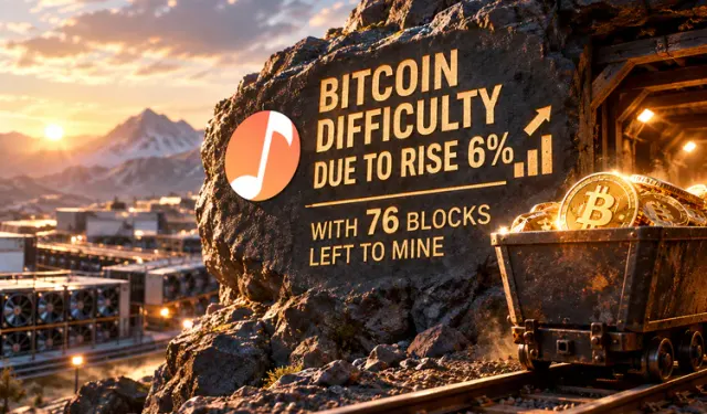 Bitcoin Difficulty Due to Rise 6% With 76 Blocks Left to Mine