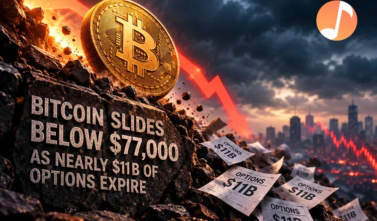 Bitcoin Slides Below $77,000 as Nearly $11B of Options Expire