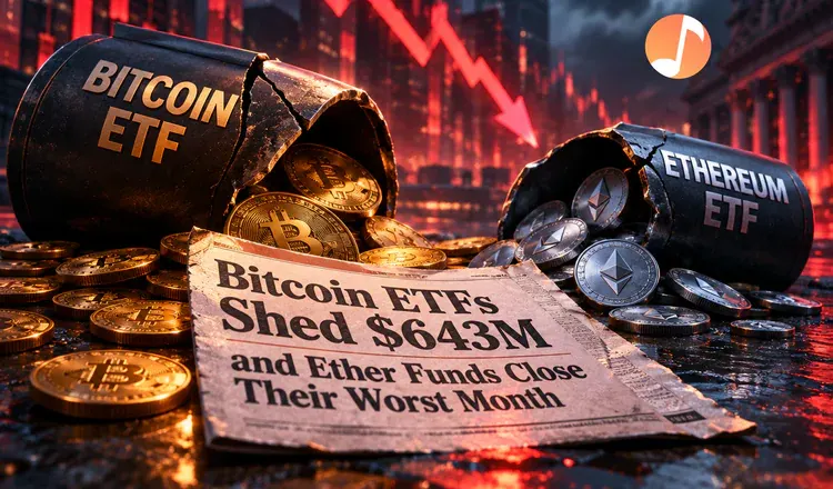 Bitcoin ETFs Shed $643M and Ether Funds Close Their Worst Month