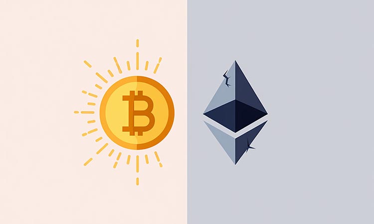 Bitcoin Rises, Ethereum Stalls